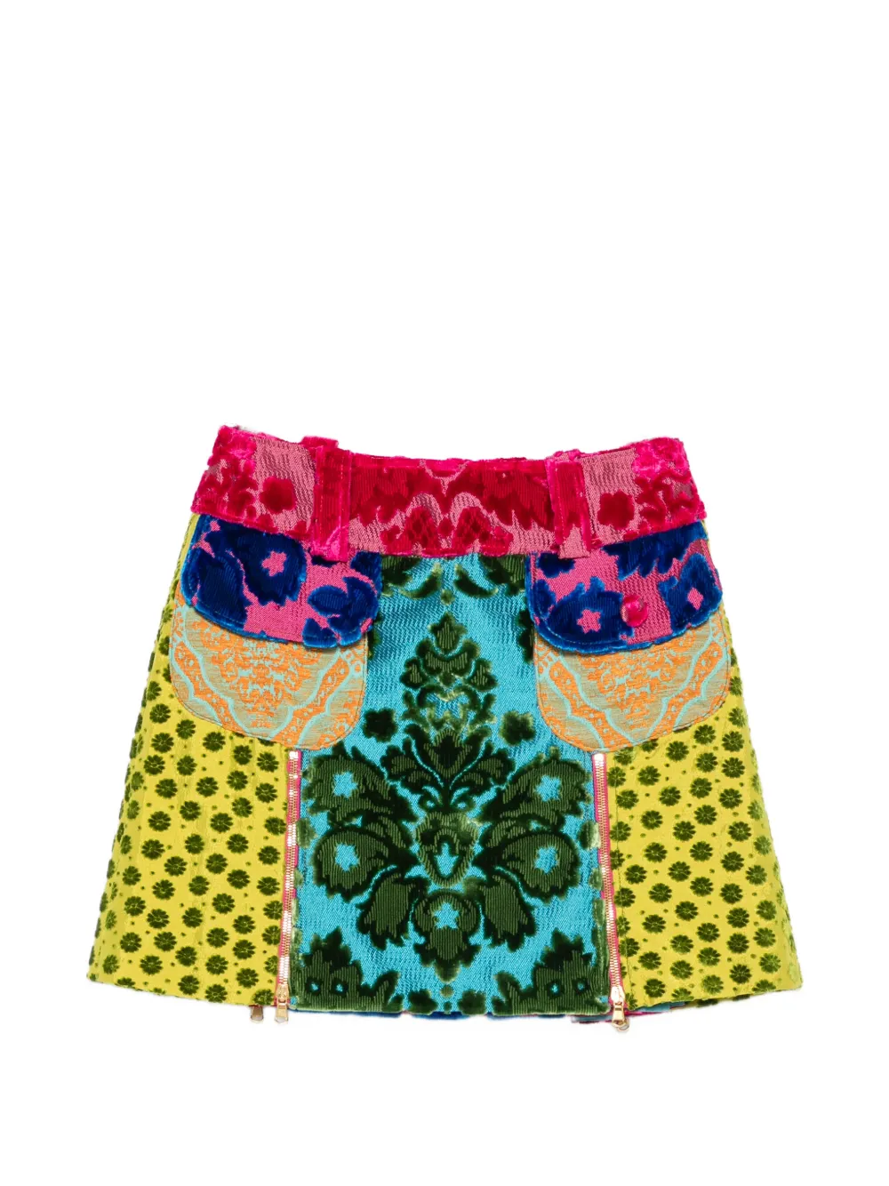Moschino Pre-Owned 2020 Minirock mit Damask-Print - Gelb