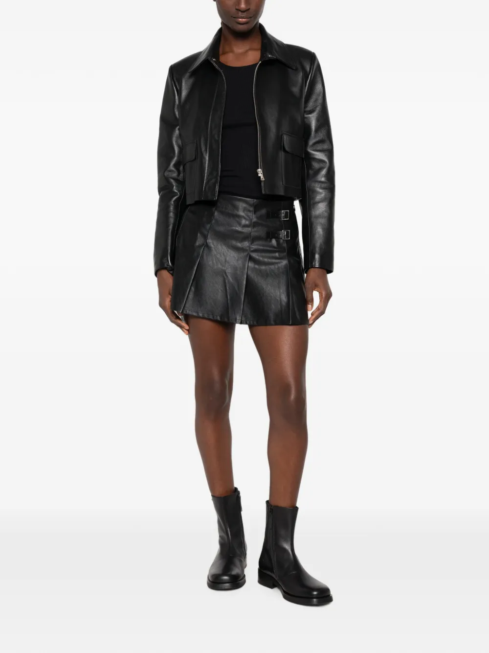 PINKO Mini-rok met plooien en gesp-detail Zwart