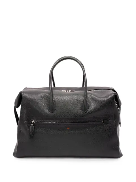 Santoni grained-leather holdall
