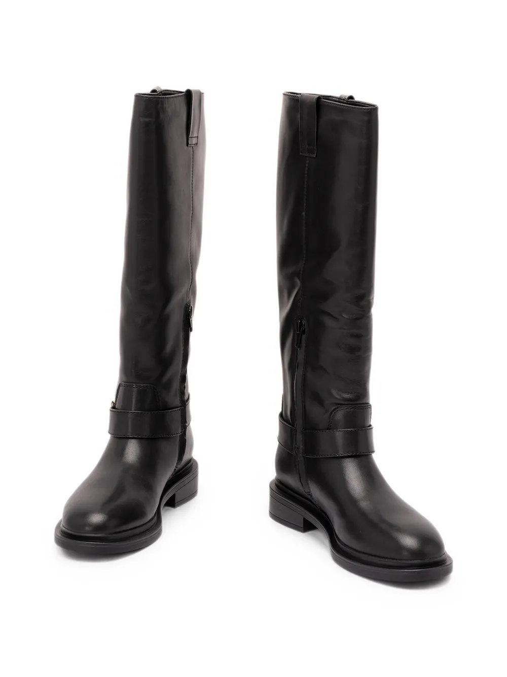 TWINSET logo-plaque buckled boots Zwart