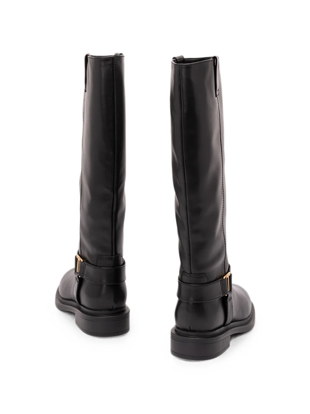 TWINSET logo-plaque buckled boots Zwart