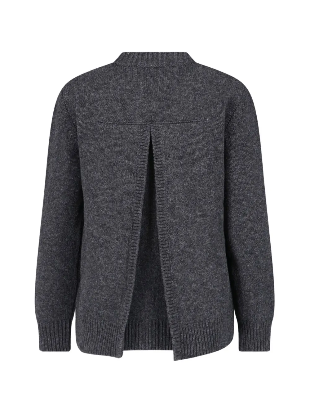 Jil Sander Trui met open rug en geribbelde afwerking Grijs