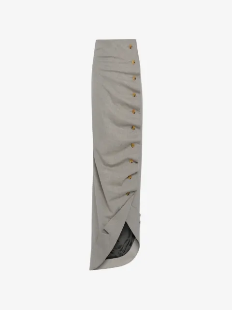 A.W.A.K.E. Mode asymmetric button-down maxi skirt