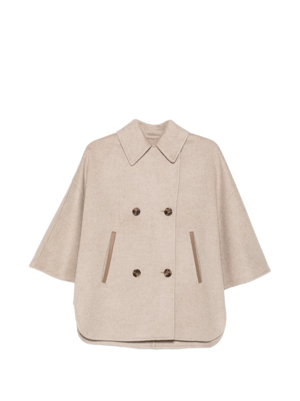 Max Mara double-breasted cape - Nude