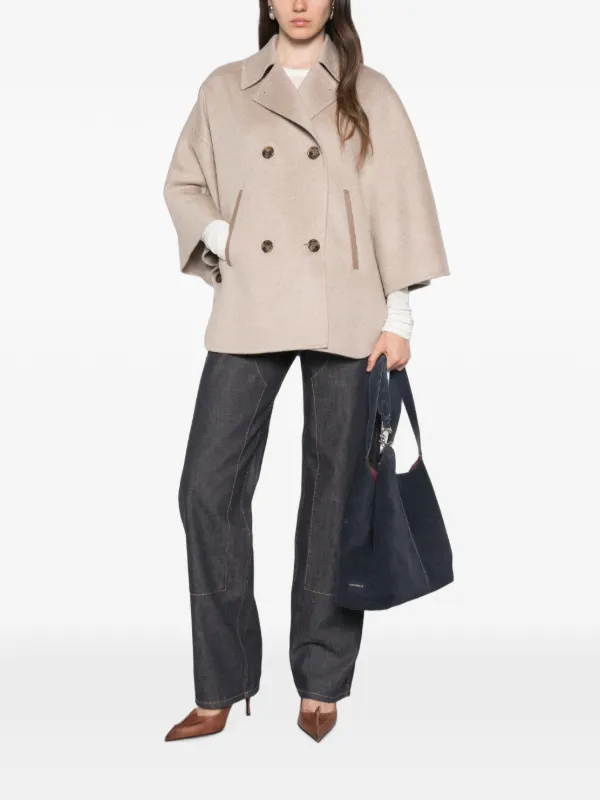 Max Mara ダブルブレスト ケープ | ニュートラル | FARFETCH JP