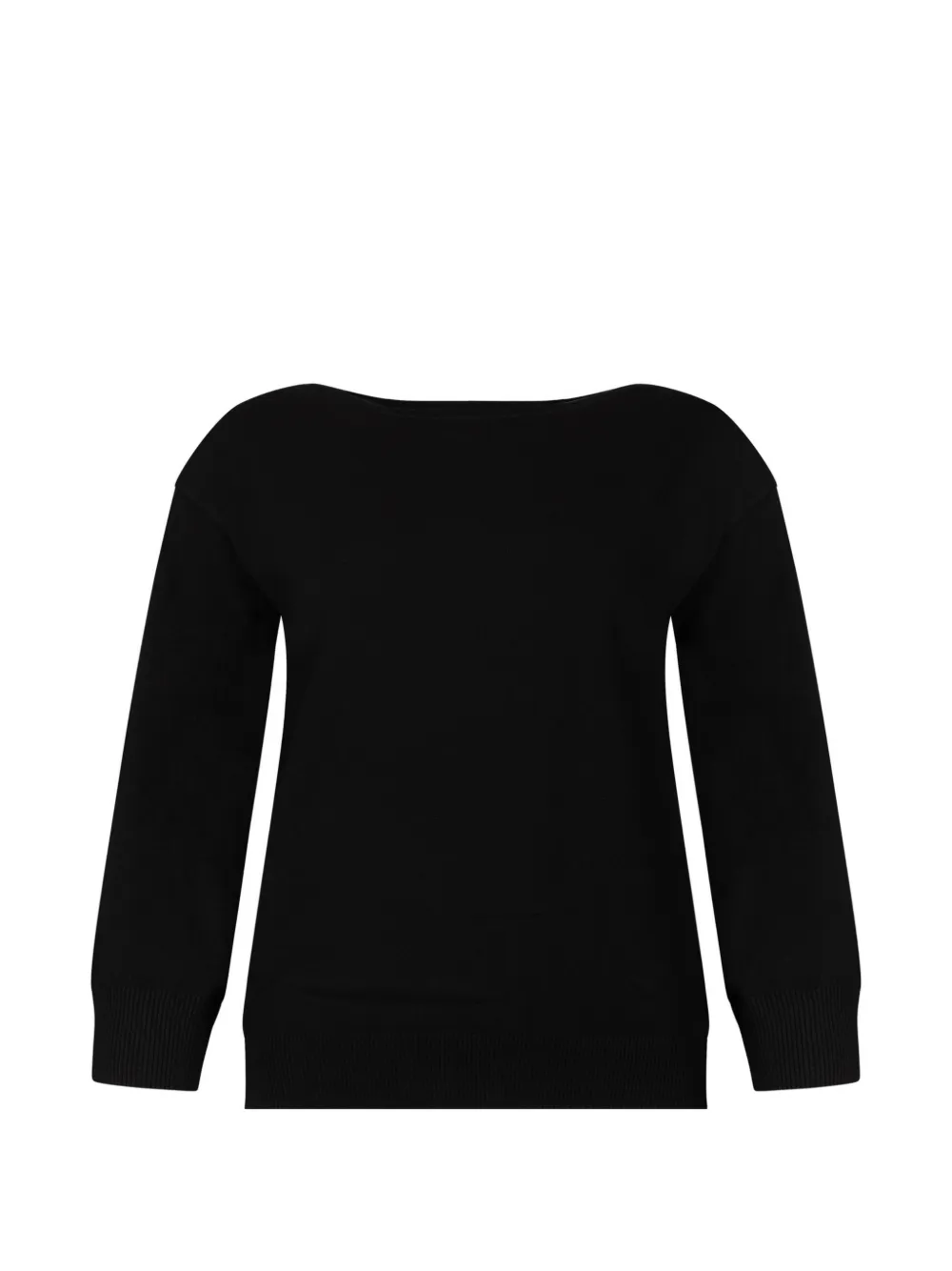 Weekend Max Mara boat-neck ribbed-trim sweater - Nero