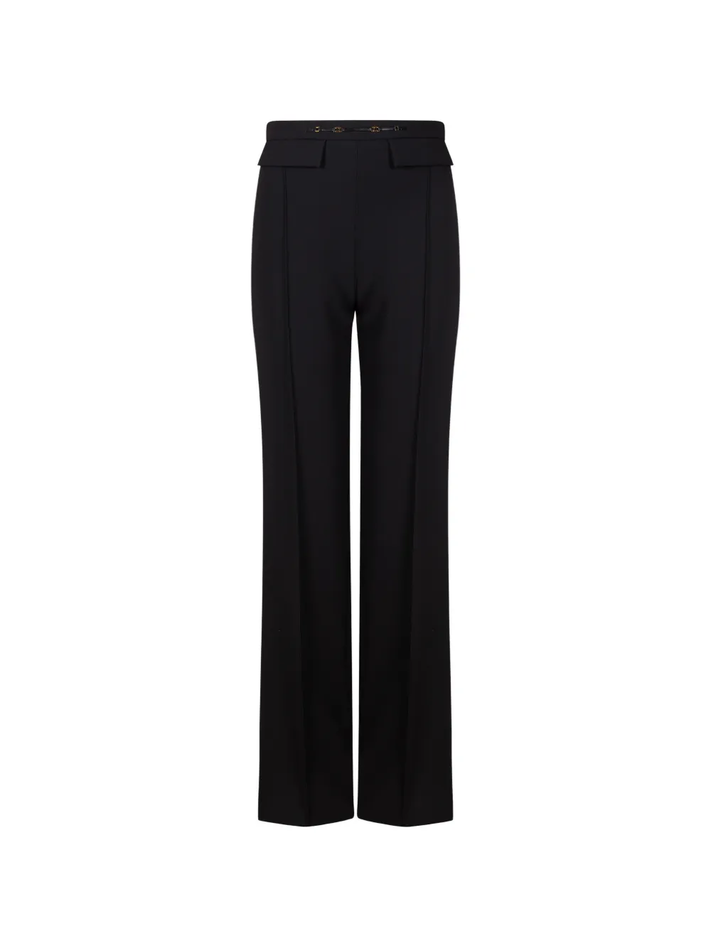 Elisabetta Franchi horsebit-detail straight-leg trousers - Schwarz