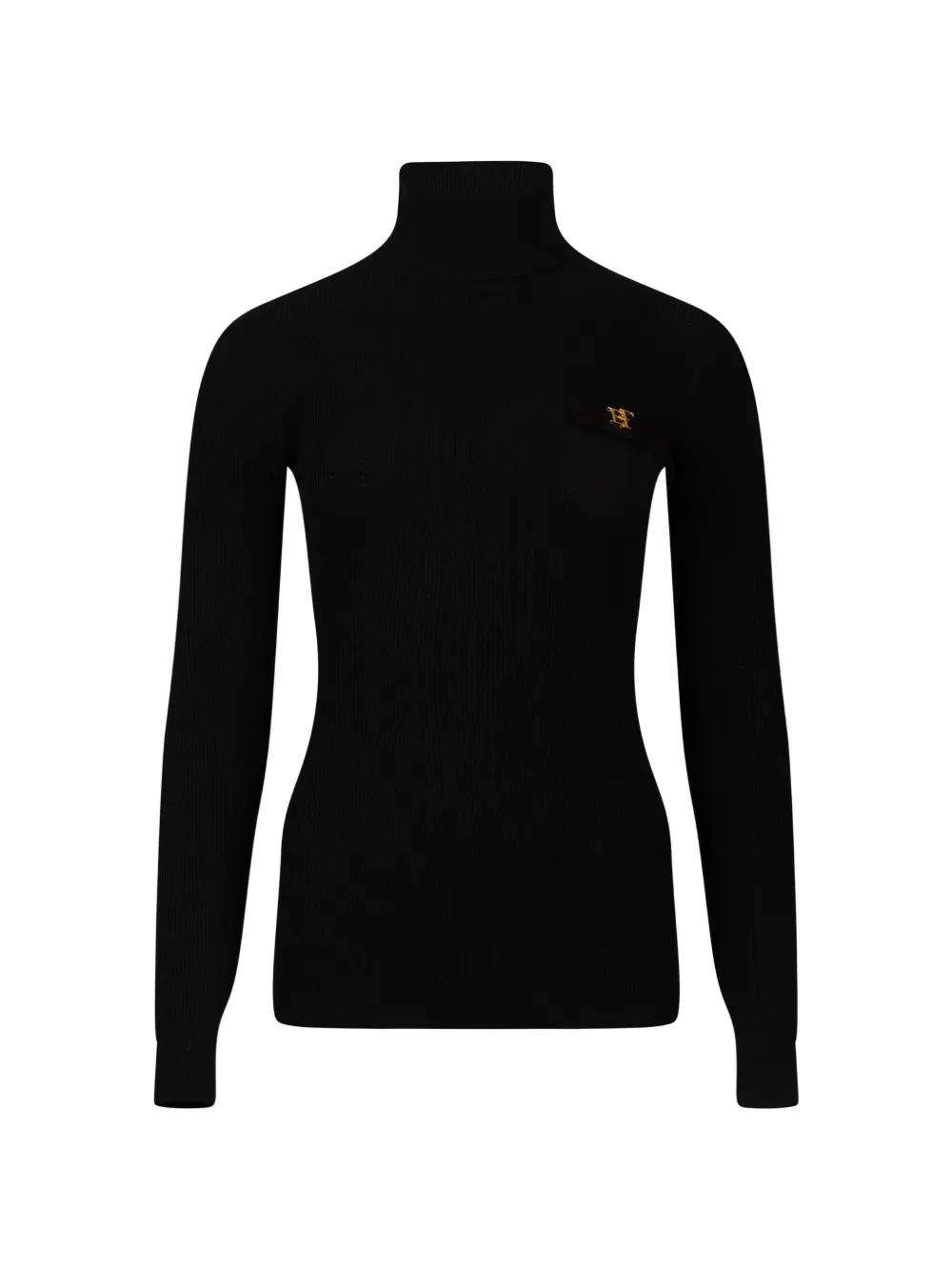 Elisabetta Franchi ribbed-knit roll-neck sweater - Schwarz
