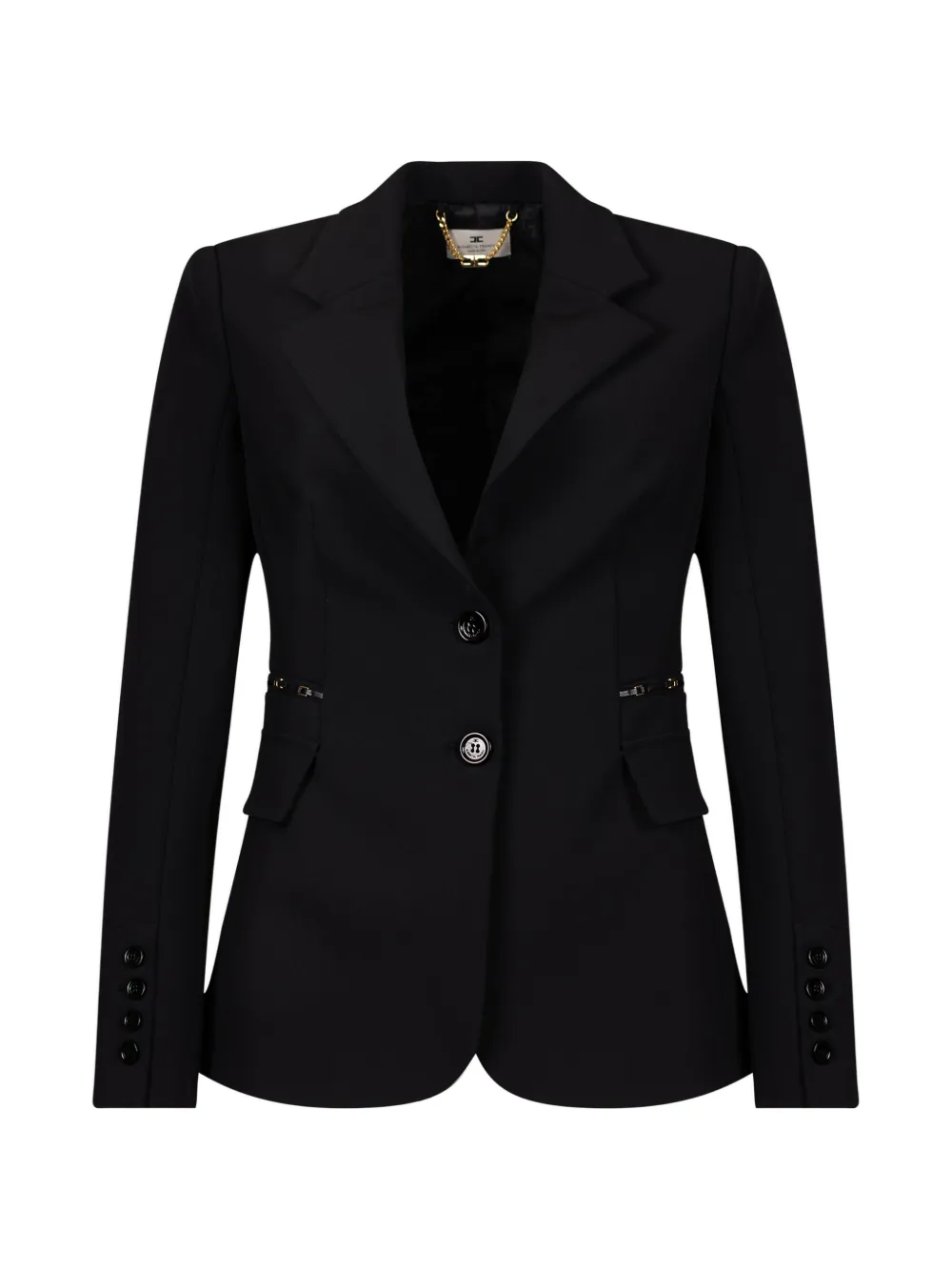 Elisabetta Franchi notched-lapel tailored jacket - Schwarz