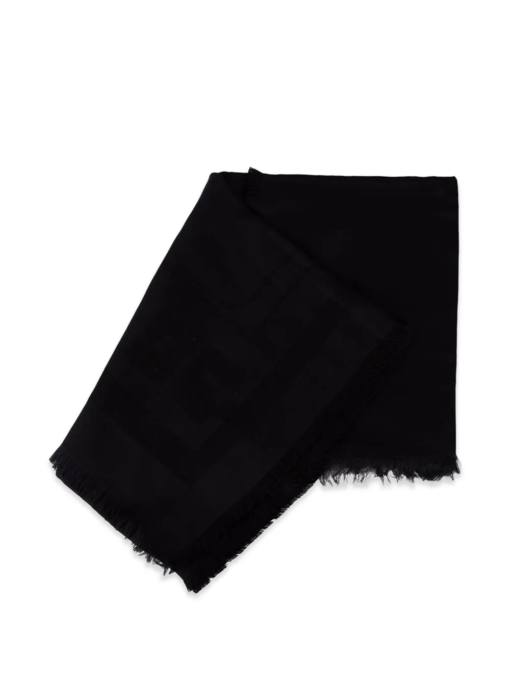 Elisabetta Franchi logo-jacquard frayed scarf - Nero