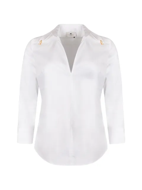 Elisabetta Franchi chemise à plaque logo et col v