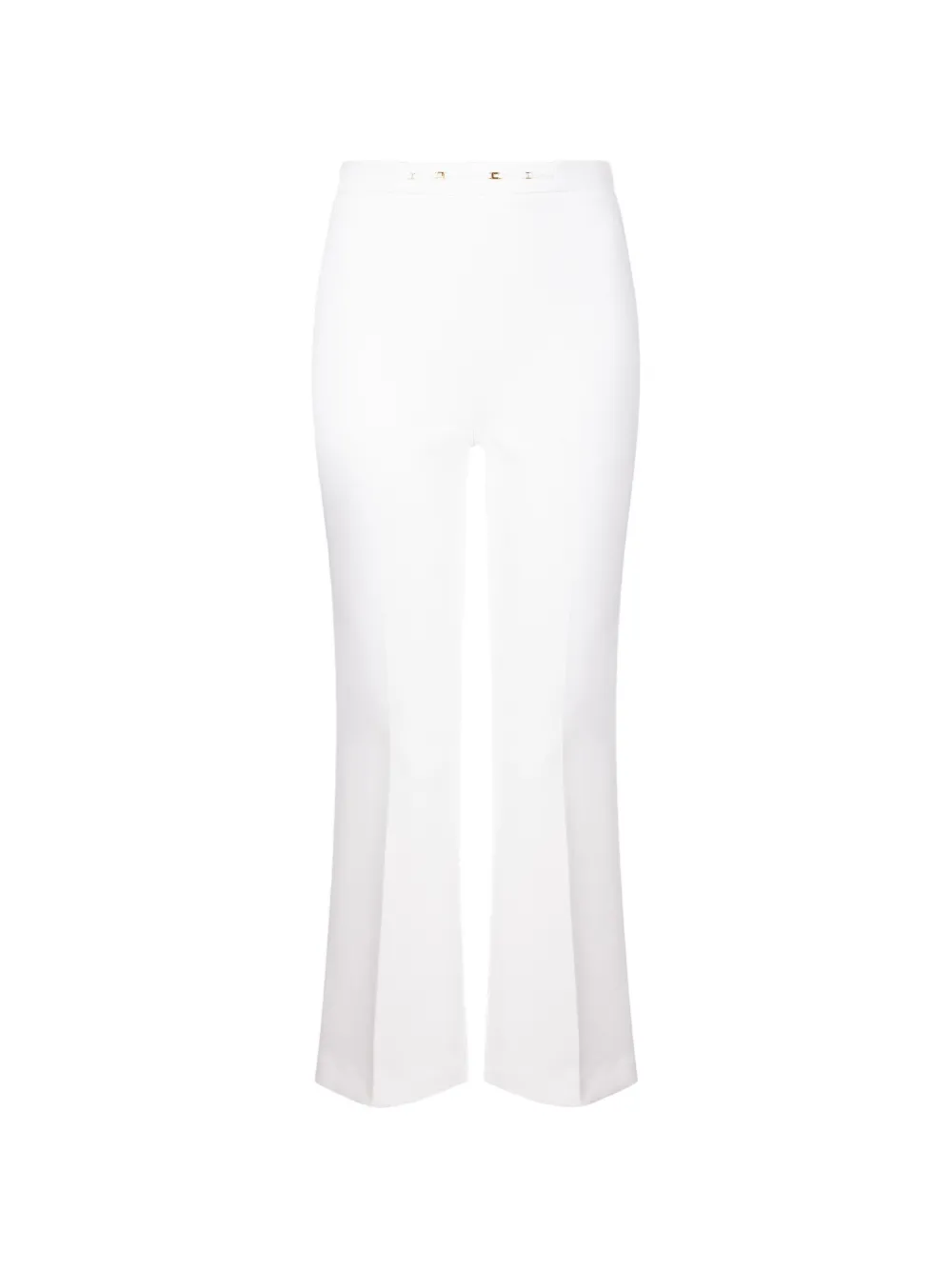 Elisabetta Franchi logo-plaque flared trousers - Weiß