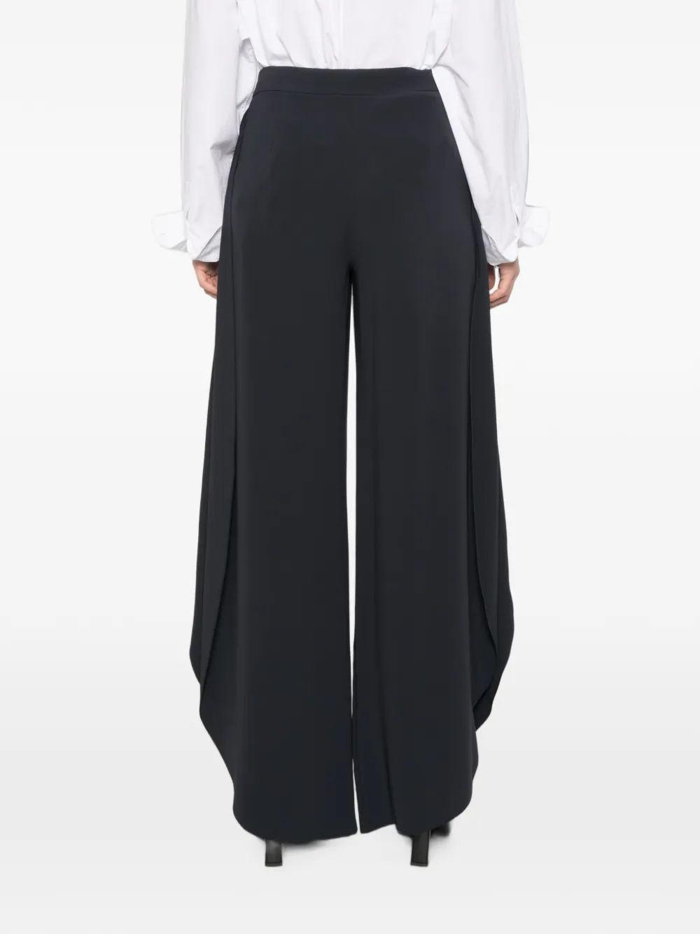 Max Mara Palazzo plooibroek met wijde pijpen Zwart