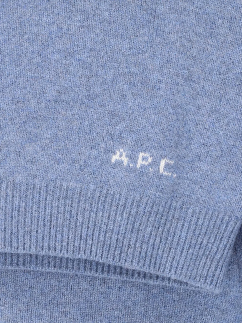 A.P.C. Edmond trui met geborduurd logo Blauw