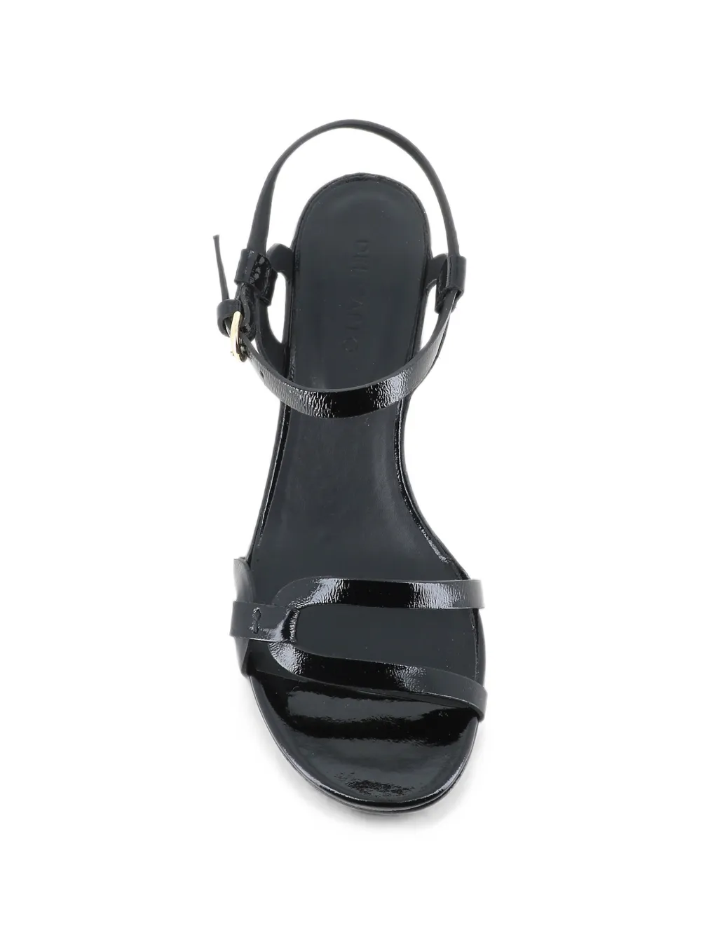 Del Carlo Betty patent-leather buckled sandals Zwart