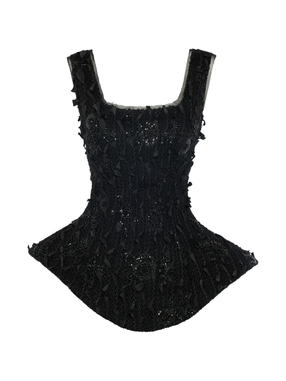 A.W.A.K.E. Mode sequin-embellished peplum top - Black