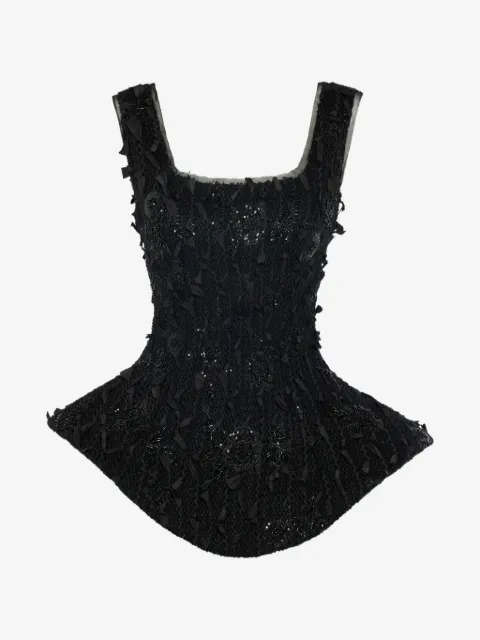 A.W.A.K.E. Mode peplum-top med pailletter