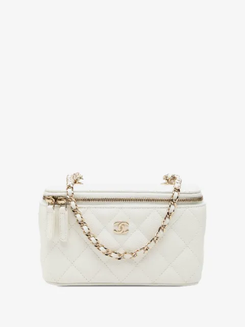 CHANEL Pre-Owned 2021 Small Quilted Caviar Vanity Case With Chain crossbody bag