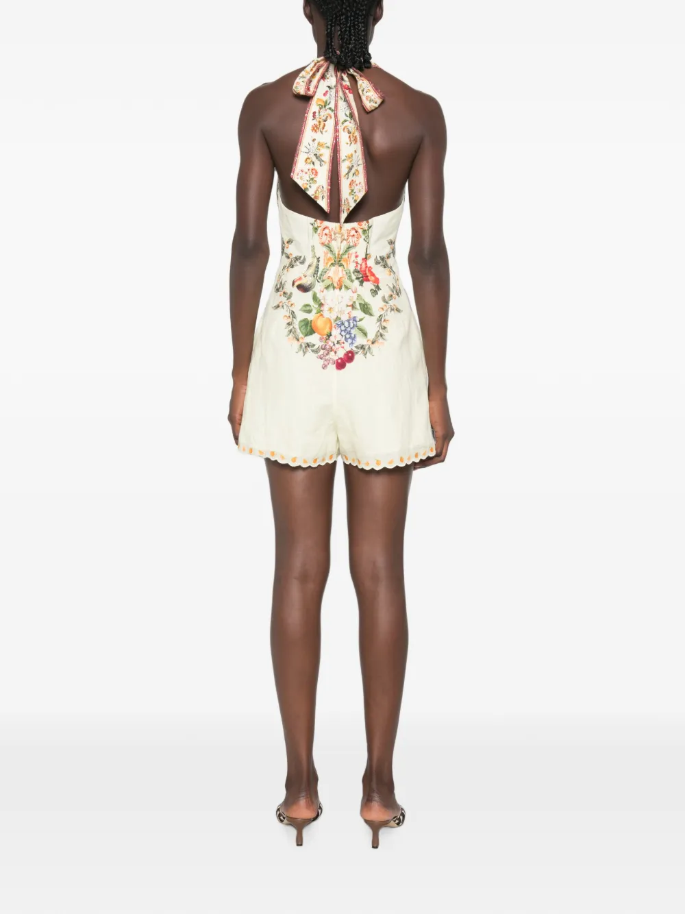 Camilla Playsuit met bloemenprint Beige