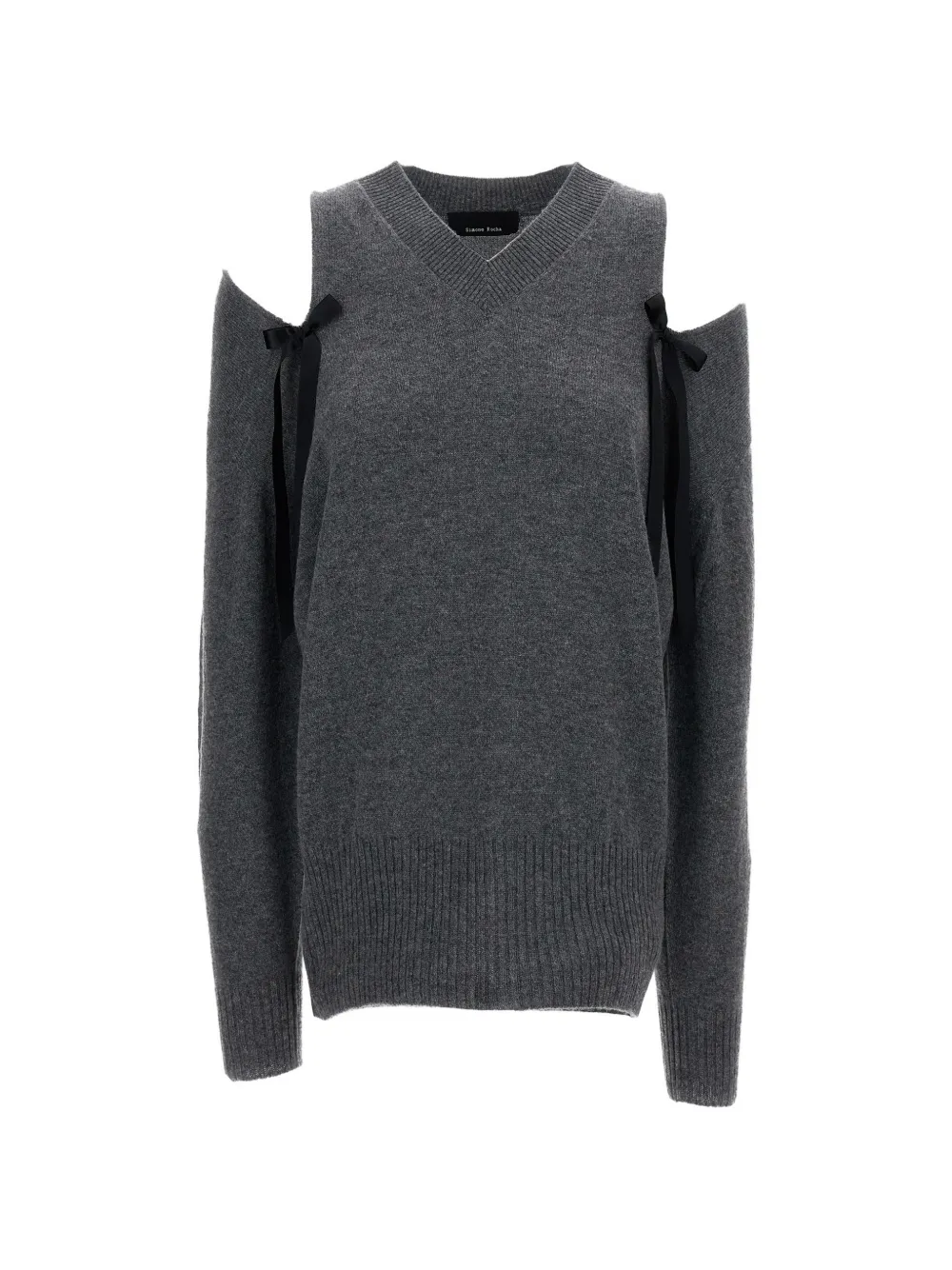 Simone Rocha cut-out bow-embellished sweater - Grau