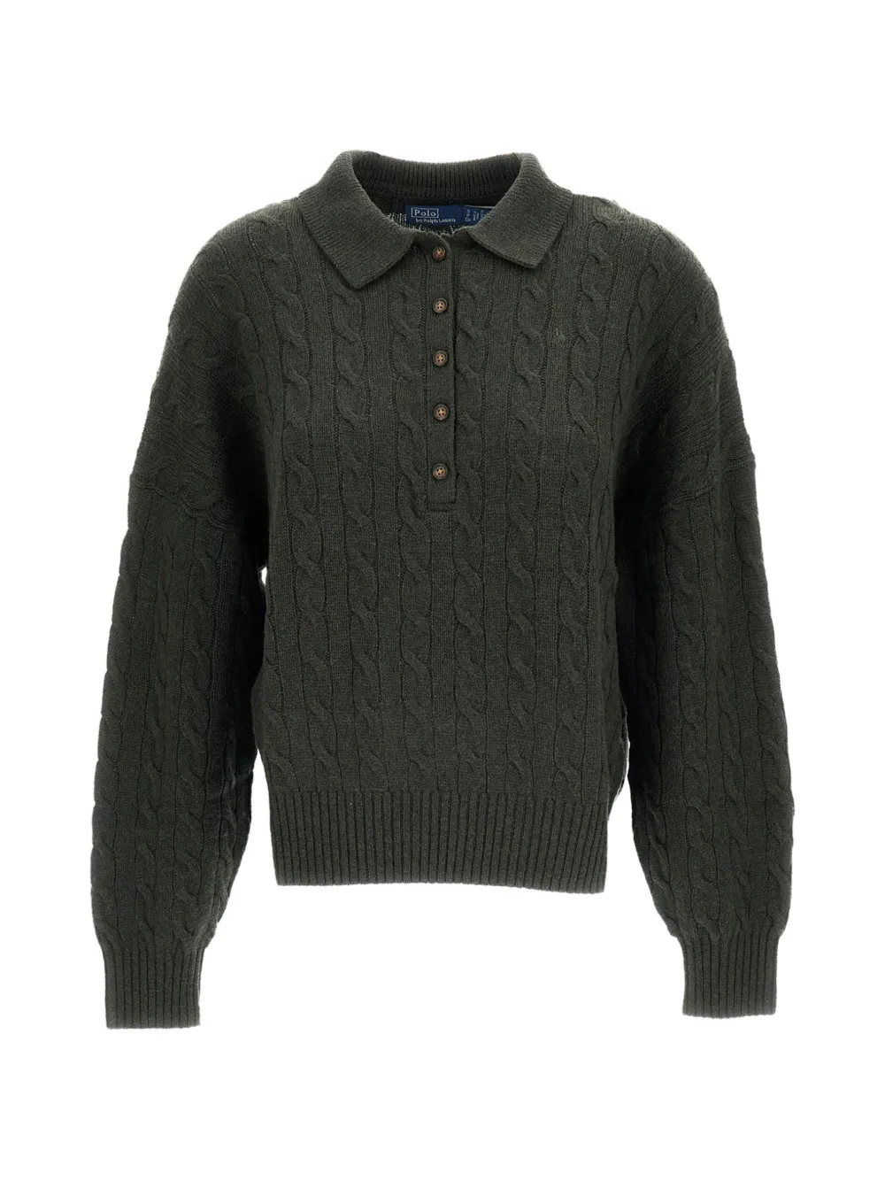 Polo Ralph Lauren cable-knit polo-collar sweater - Verde
