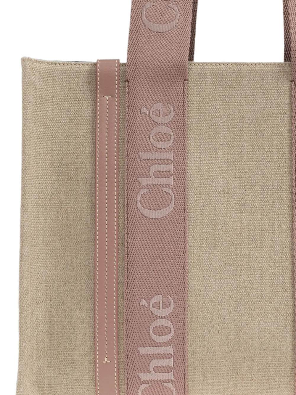 Chloé Woody schoudertas met logodetail Beige