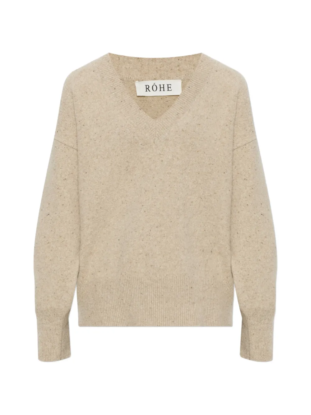 Róhe V-neck long-sleeve sweater - Nude