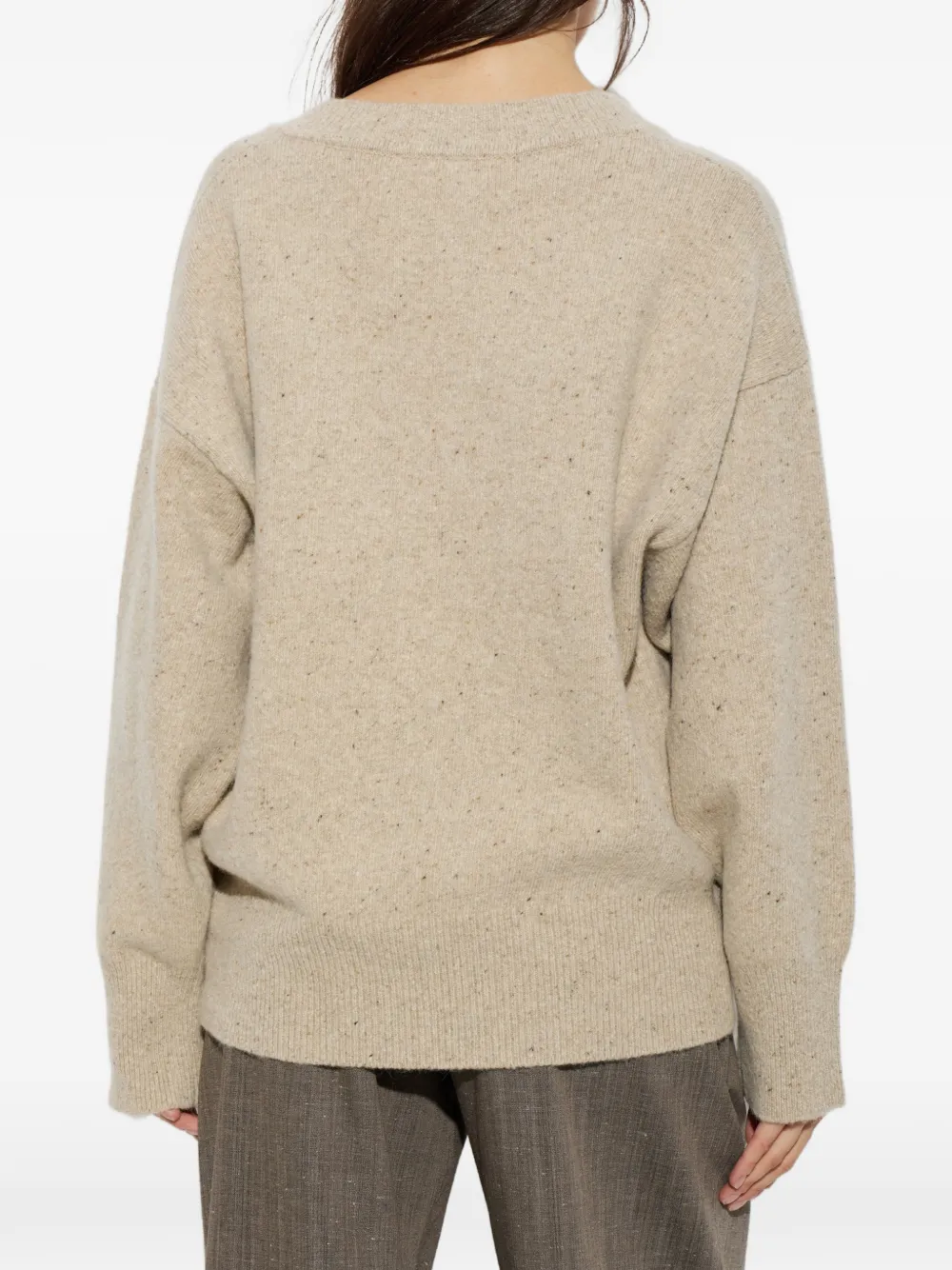 Róhe V-neck Long-sleeve Sweater in Neutrals, view 4