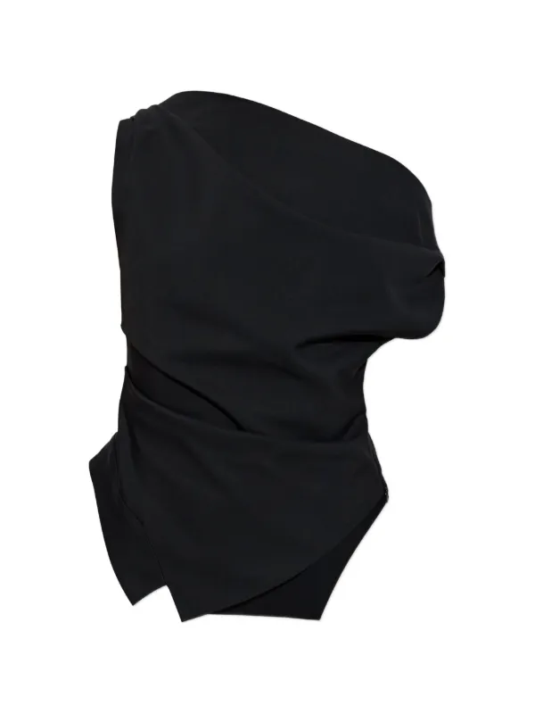 Róhe Asymmetric Draped Top in Black