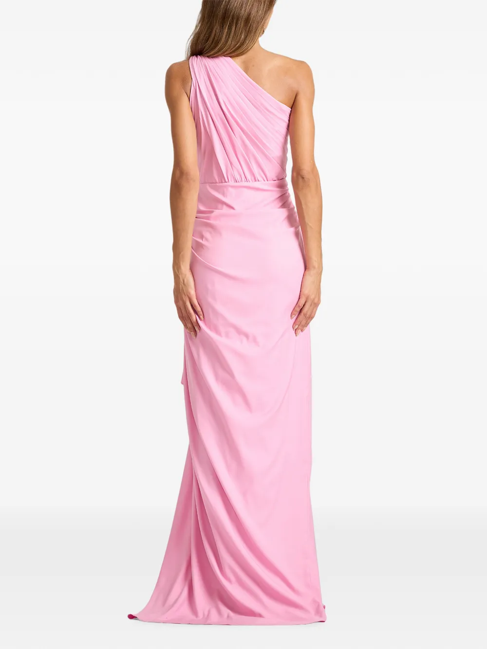 Tadashi Shoji Lena asymmetrische avondjurk met ruches Roze