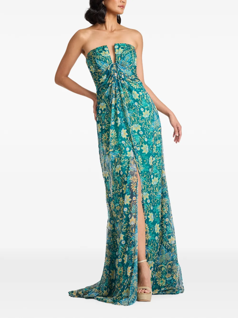 Tadashi Shoji Maxi-jurk met bloemenprint Groen