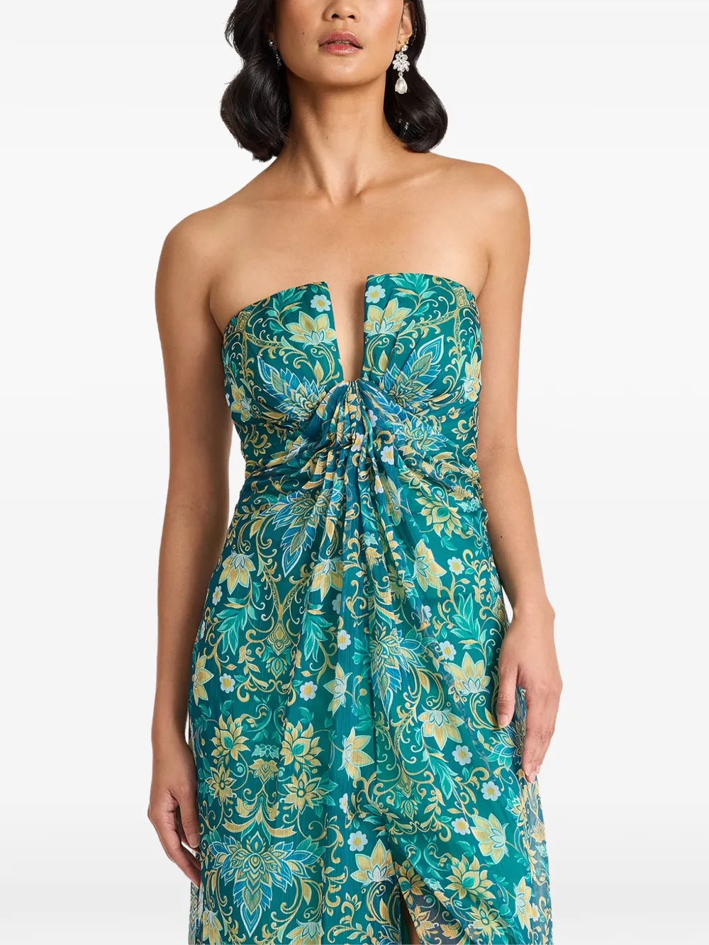 Tadashi Shoji Maxi-jurk met bloemenprint Groen