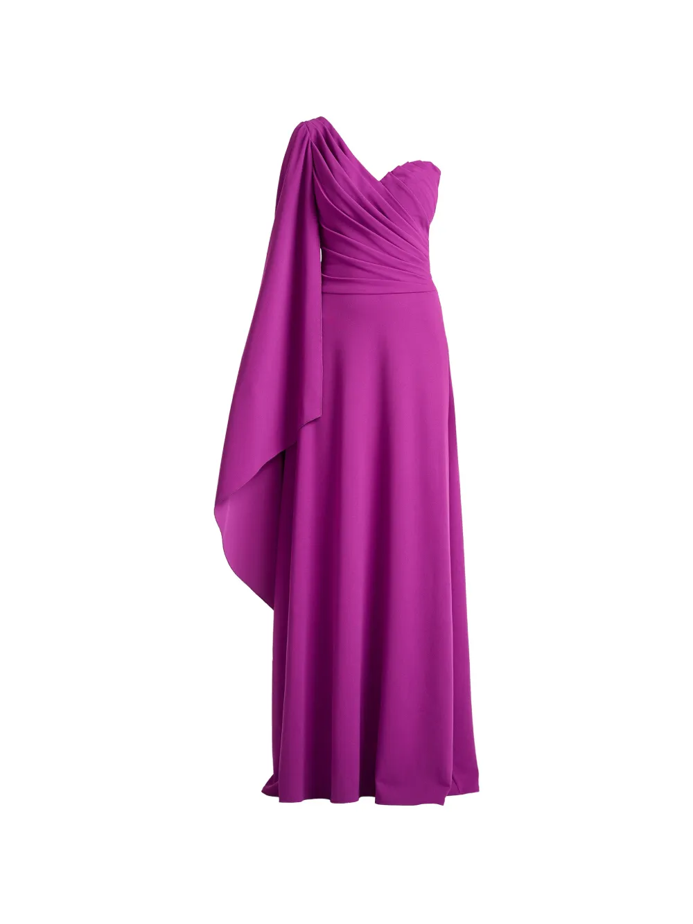 Tadashi Shoji Alney one-shoulder draped-sleeve maxi dress - Viola
