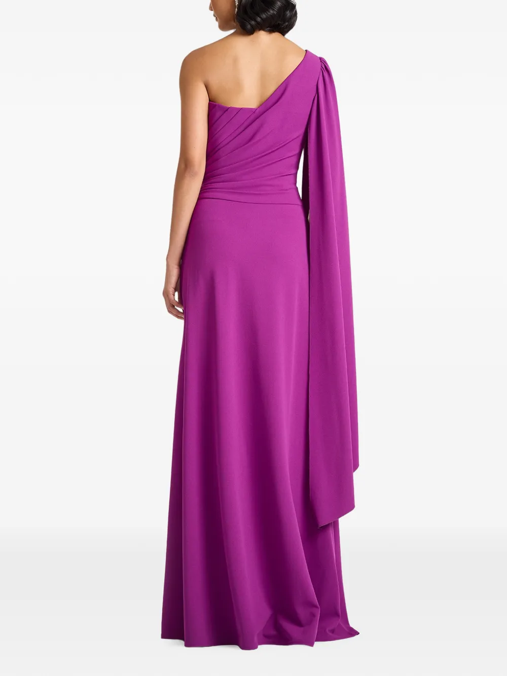 Tadashi Shoji Alney asymmetrische maxi-jurk met gedrapeerde mouwen Paars