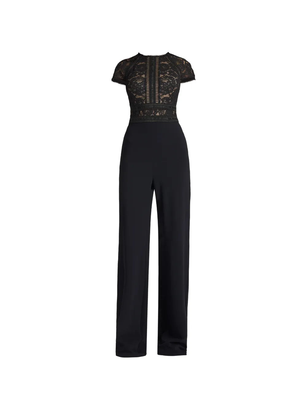 Tadashi Shoji Cyran lace-panelled jumpsuit - Nero