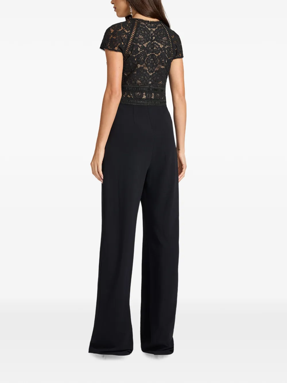 Tadashi Shoji Cyran jumpsuit met kanten vlakken Zwart