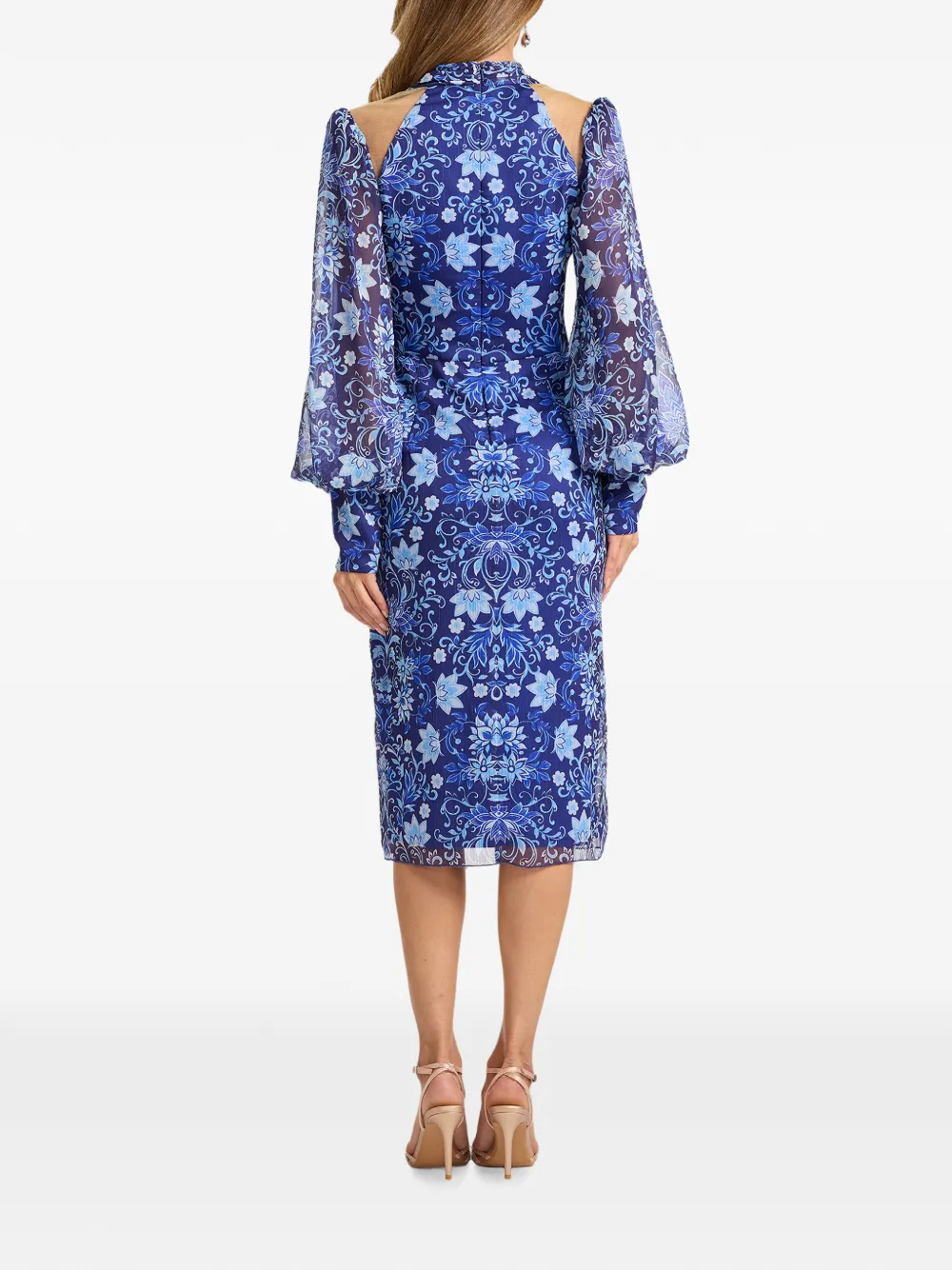 Tadashi Shoji Midi-jurk met bloemenprint Blauw