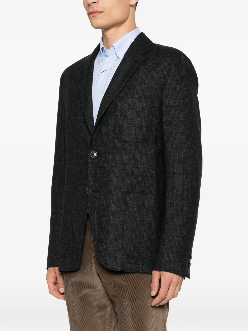 ETRO Geruite blazer met enkele rij knopen Grijs