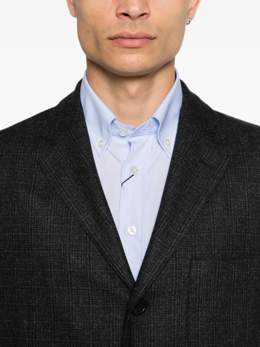 ETRO Geruite blazer met enkele rij knopen Grijs