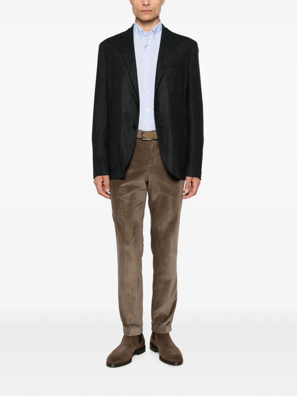 ETRO Geruite blazer met enkele rij knopen Grijs