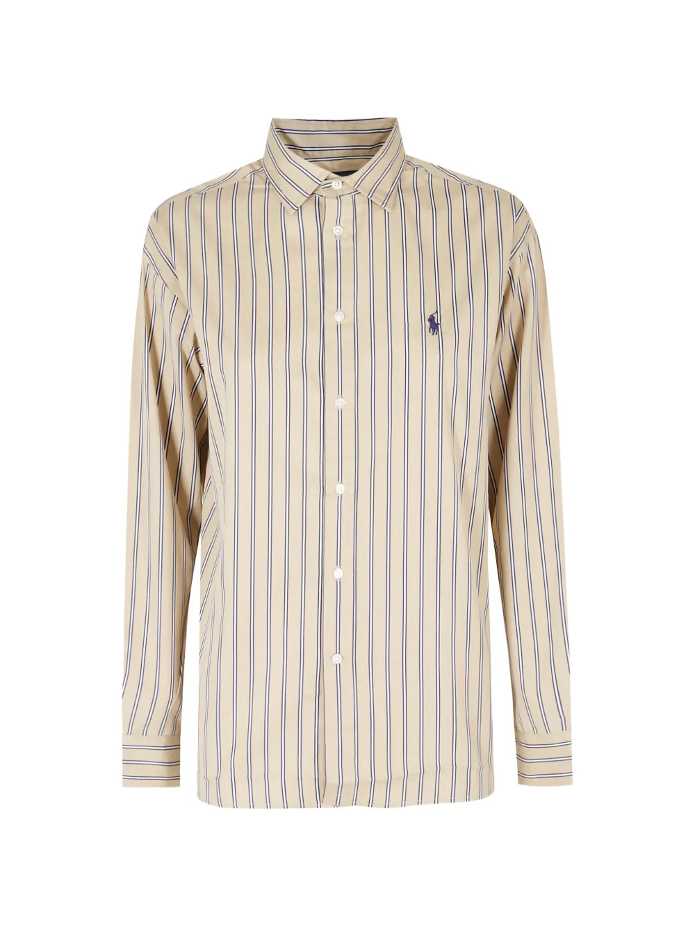 Polo Ralph Lauren striped embroidered-logo shirt - Nude