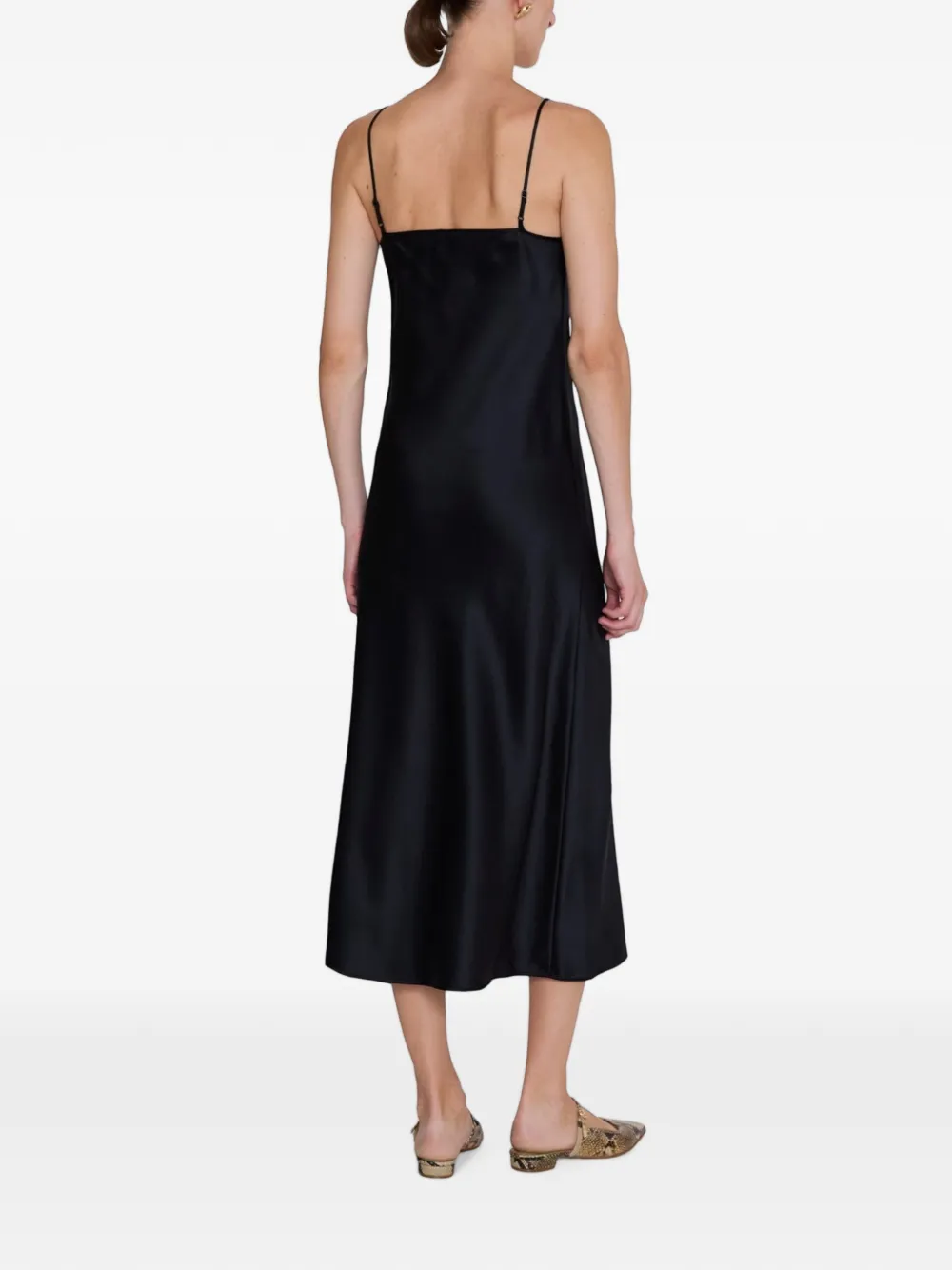 JOSEPH Cloe spaghetti-strap midi dress Zwart