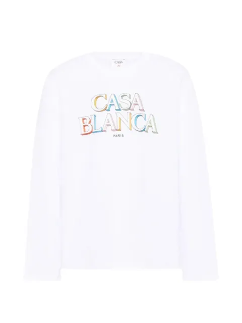 CASABLANCA KIDS logo-print long-sleeve T-shirt