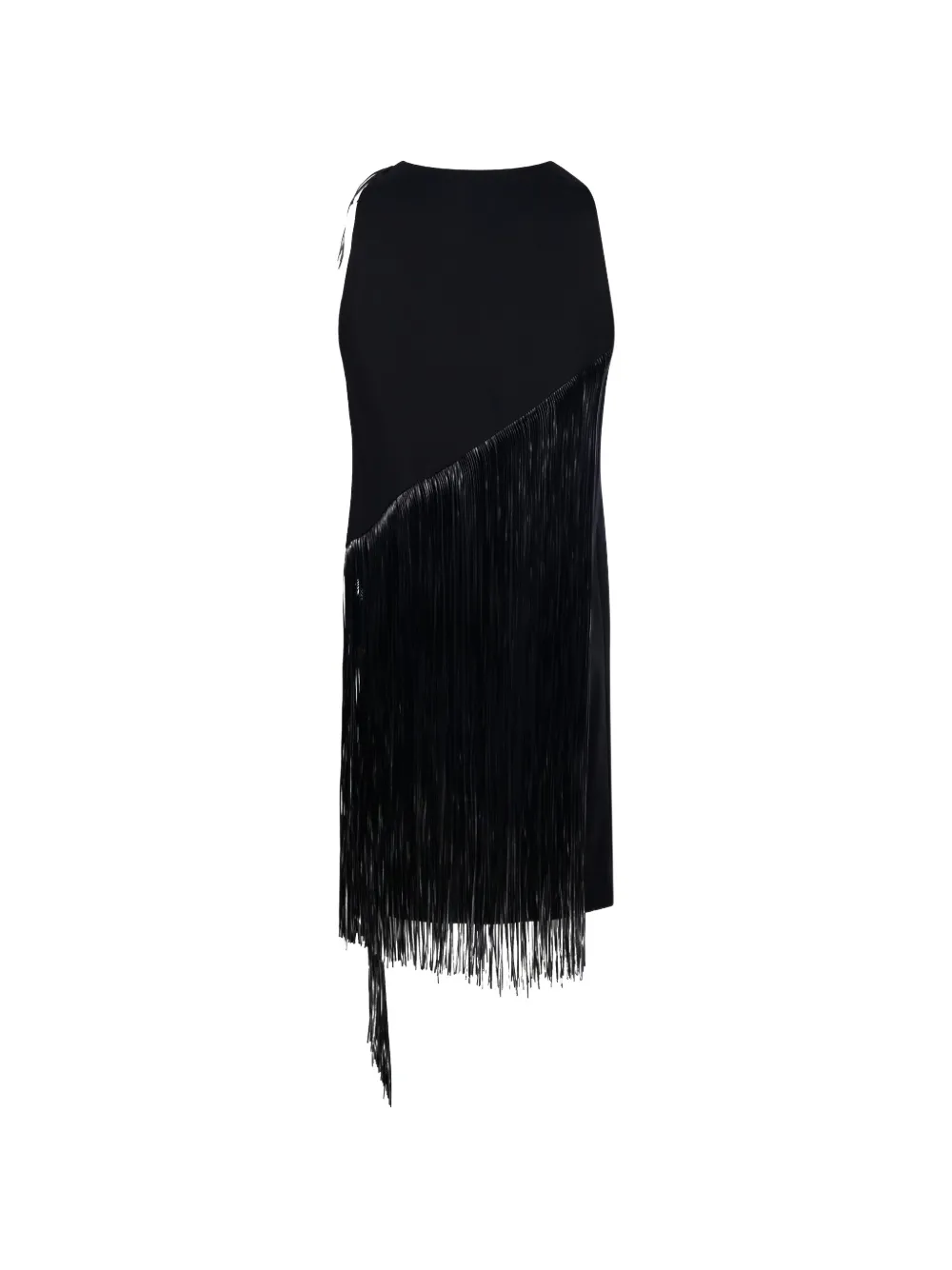 Sportmax Fringed Twill Mini Dress in Black, view 2