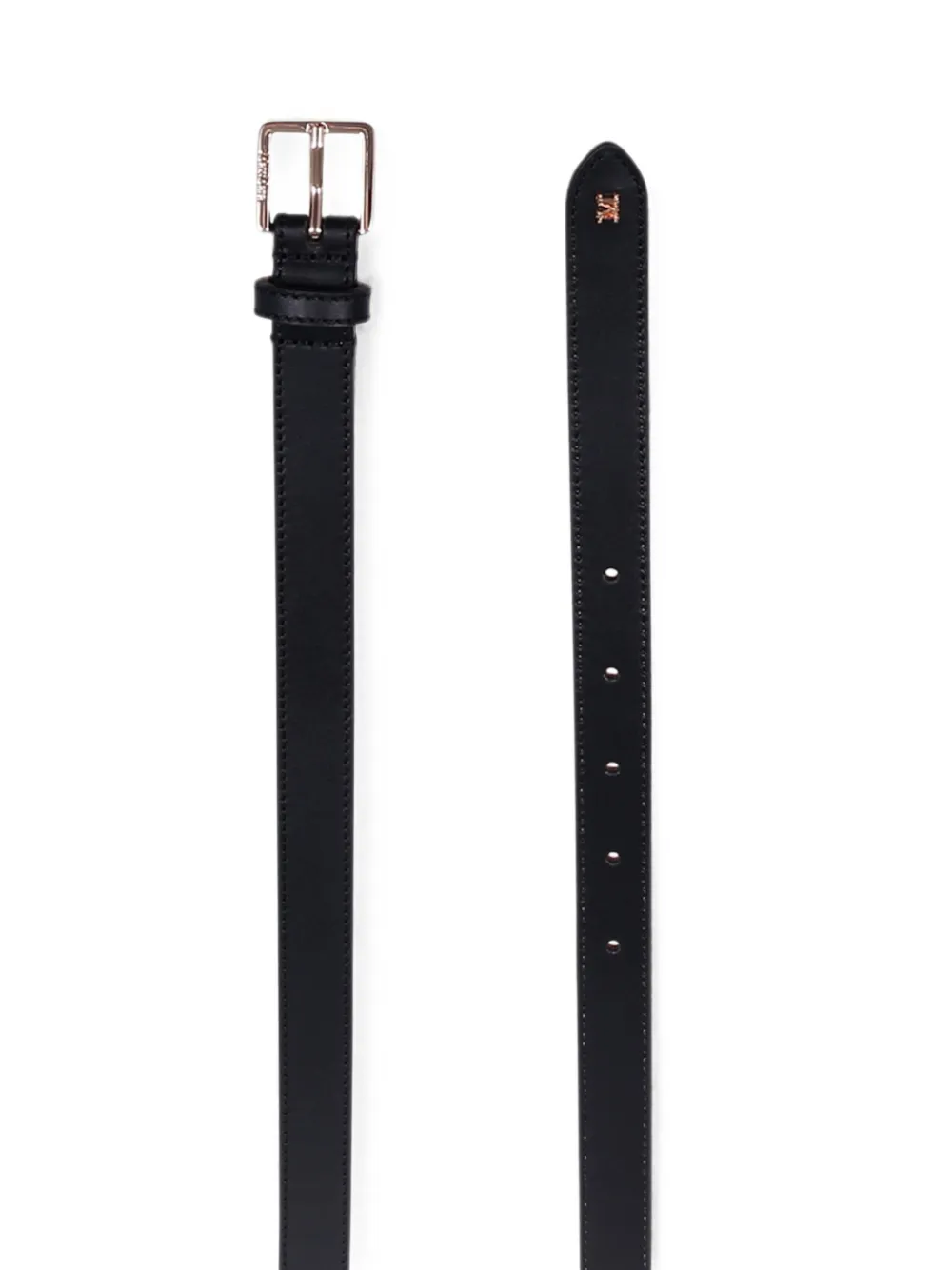 Max Mara Leren riem met logoplakkaat Zwart