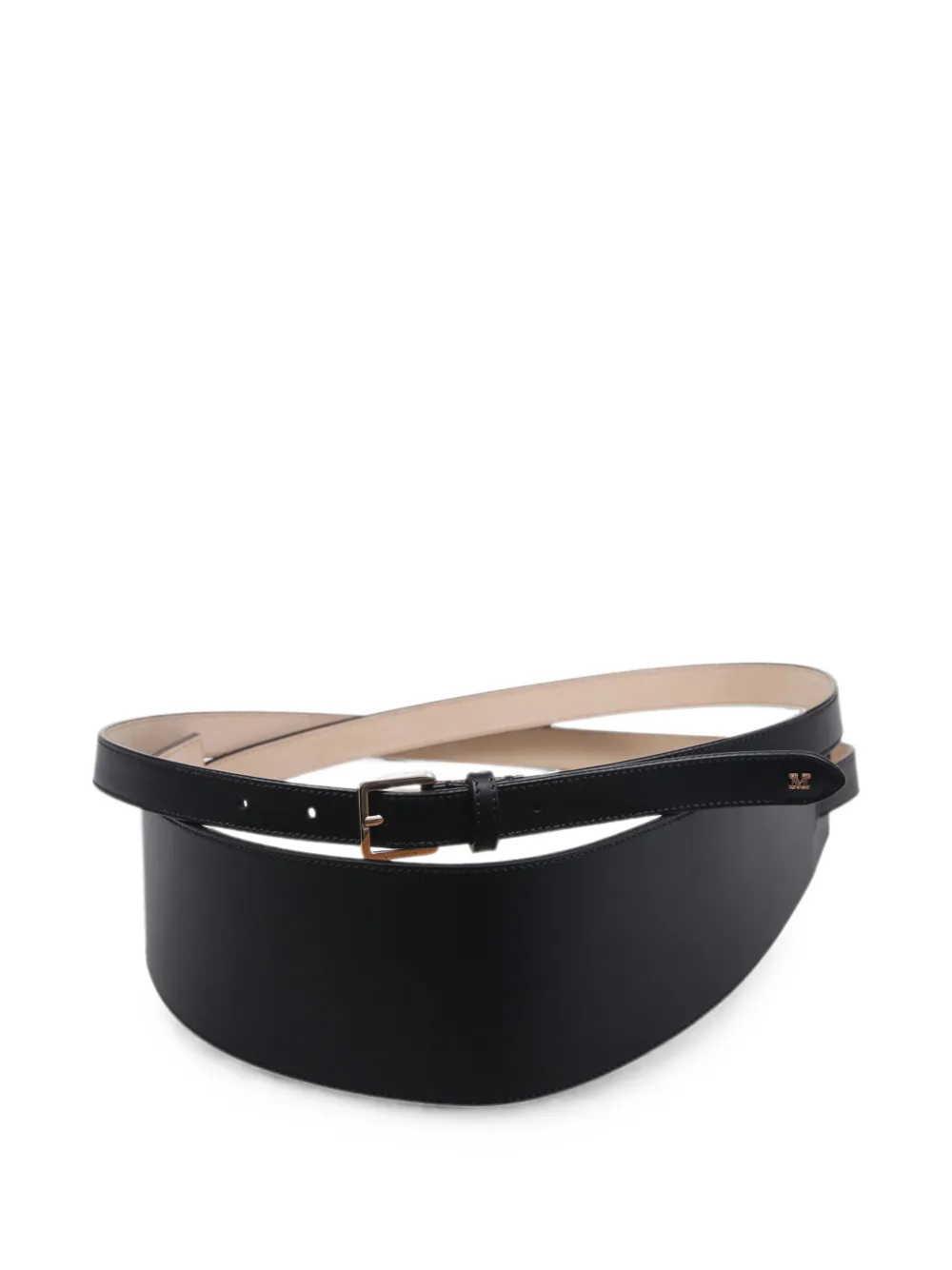 Max Mara logo-plaque leather belt - Black