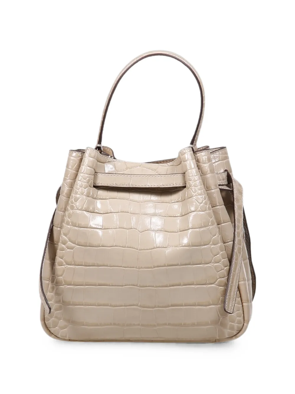 Tory Burch Romy kleine shopper met krokodillen-effect Beige