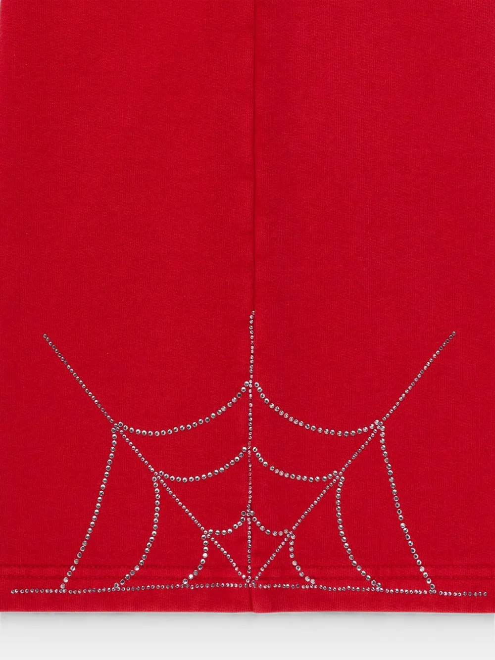 SP5DER Trainingsbroek verfraaid met stras en spinneweb Rood