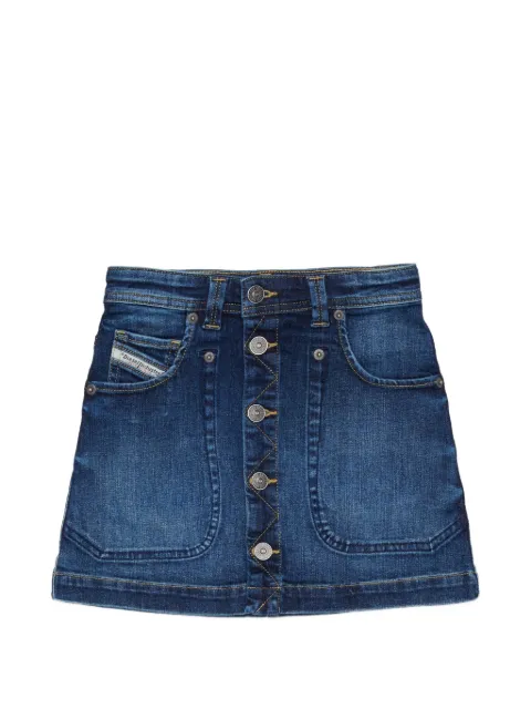 Diesel Kids faded button-front mini skirt