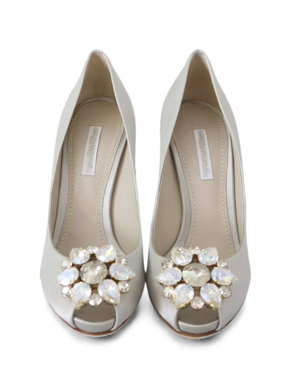 Dolce & Gabbana Pumps met open neus en hak Wit
